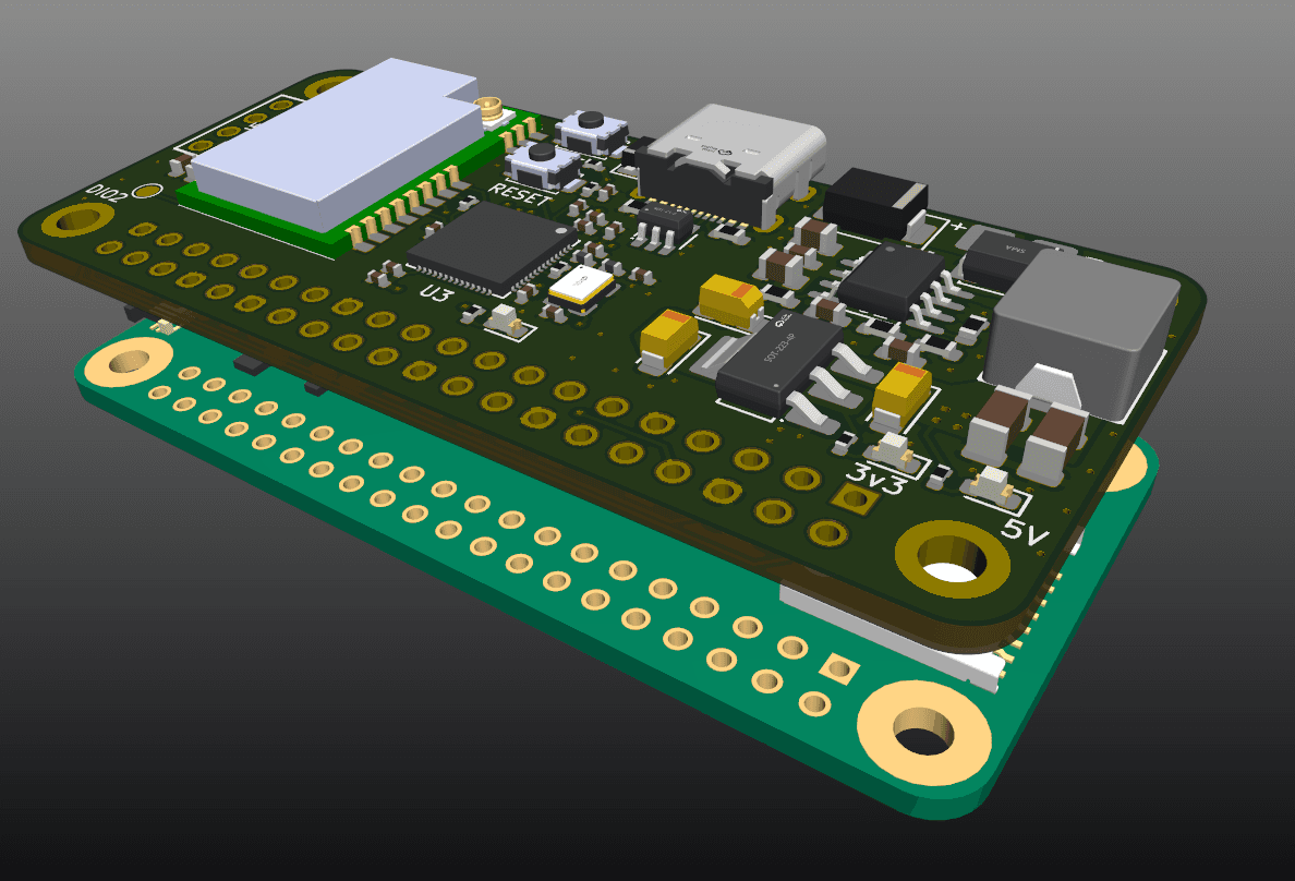 3D render of the companion computer carrier board