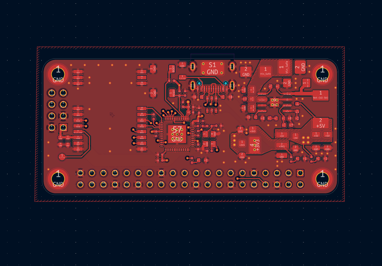 KiCad routing view for version 3 of the mesh controller