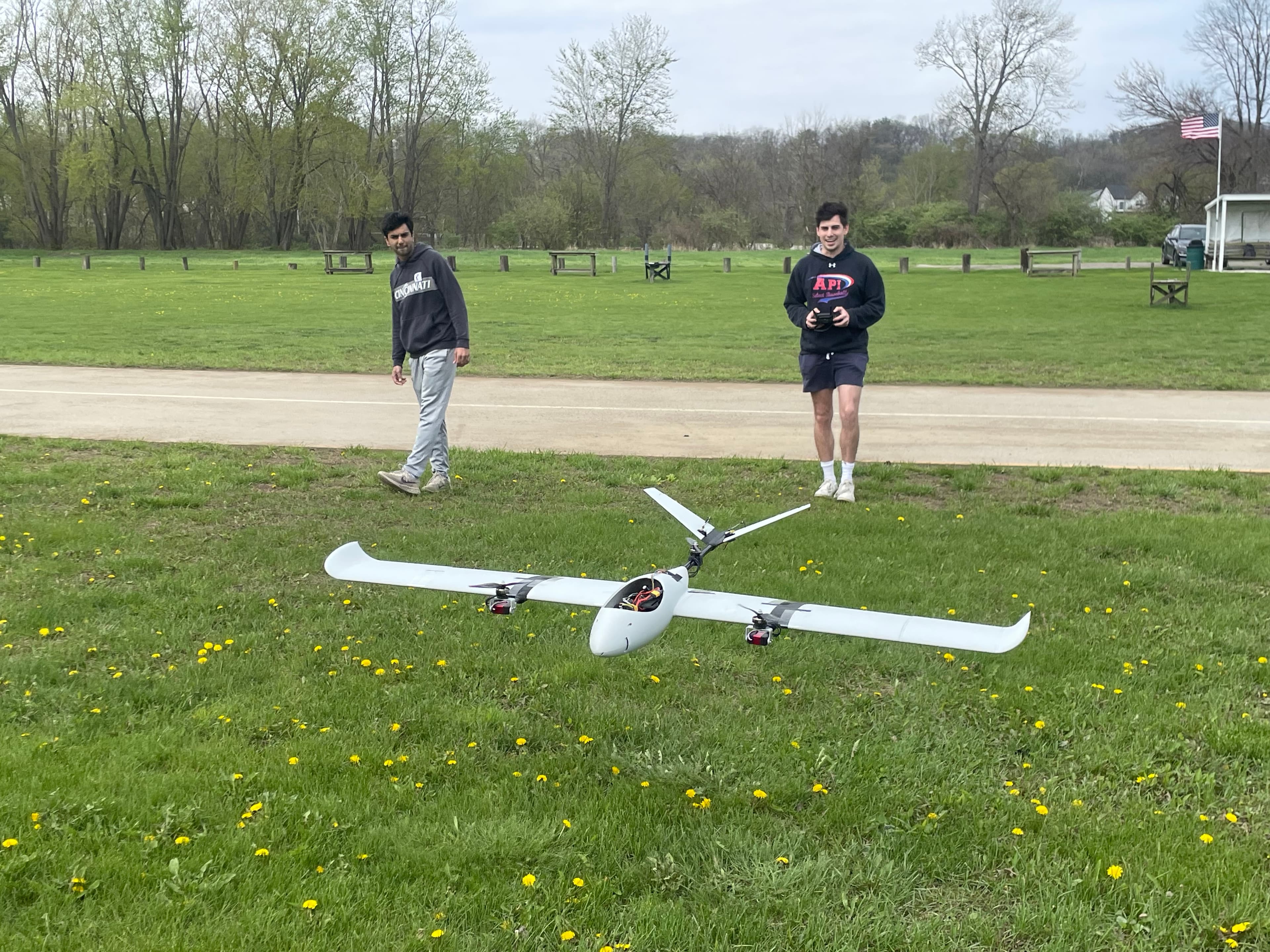3D printed VTOL aircraft during a field test